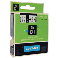 Dymo 1000/5000 Tape 6mmx7m Blk/Wht