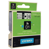 Dymo D1 LabelMaker Tape 6mm Blk/Wht