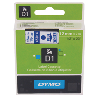 Dymo 4500 Label Tape 12mm Blue White