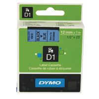Dymo 4500 Label Tape 12mm Black Blue