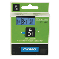 Dymo D1 LabelMaker Tape 12mm Blk/Blu