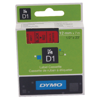 Dymo 4500 Label Tape 12mm Black/Red