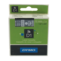 Dymo 1000/5000 Tape 12mmx7m Wht/Clr