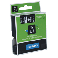 Dymo D1 LabelMaker Tape 12mm Wht/Blk