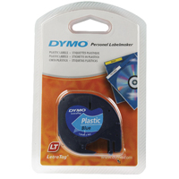 Dymo LetraTag Plast Tape 12mmx4m Blu