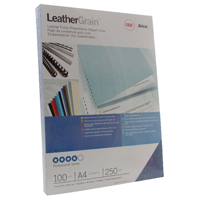 GBC Leather A4 Bind Cvr 250g Blu 100