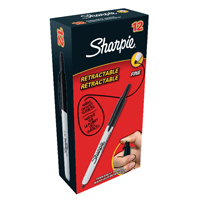 Sharpie Retractable Marker Blk Pk12