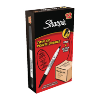 Sharpie Perm Twin Tip Marker Blk P12