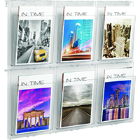 Helit Wall Display 6xA4 Pockets Clr