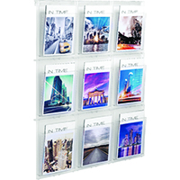 Helit Wall Display 9xA4 Pockets Clr