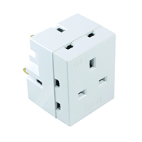 CED 3-Way Adaptor Fused 13 Amp White