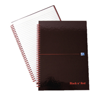 Black n Red Wire HB Notebook A4 Pk5