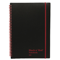 Black n Red PP Notebook A4 Pk5