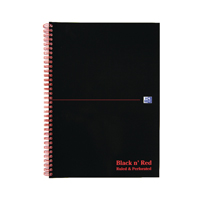 Black n Red Wire Notebook A4 Pk10