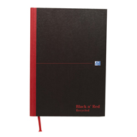 Black n Red HB Recy Notebook A4 Pk5