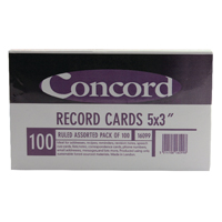 Concord Recd Crd 5x3 Ast P Pk100