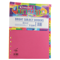 Concord Bright A-Z Divider A4 Pk10