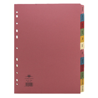 Concord Dvdr Jan-Dec A4 Pastel Pk10
