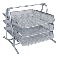 Q-Connect 3 Tier Letter Tray Silver