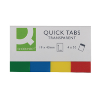 Q-Connect Quick Tabs 25x45 Clr Pk160