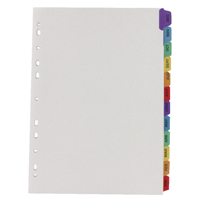 Q Card Dividers A4 Jan-Dec White