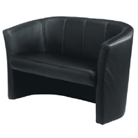 Avior 2 Seat Tub Sofa Vinyl Black