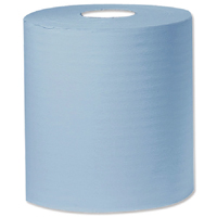 2Work Cfeed Roll 1-Ply 300m Blue Pk6
