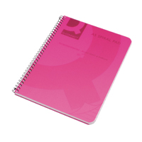 Q-Connect PP Spiral Pad A5 Red Pk5