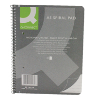 Q-Connect Ruled Spiral SC Pad A5 Pk5