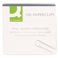 Q-Connect 77mm Wavy Paperclip Pk100