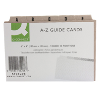 Q-Connect Gd Card 152x102mm A-Z Pk25