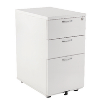 Jemini 3 Drw Desk High Ped White