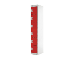 Six Comp Express Std Locker Red