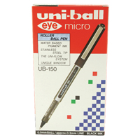 Uni-Ball Liquid Ink Rball Blk Pk12