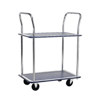Barton 2 Shelf Trolley Slver/Blue