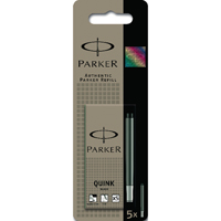 Parker Blk Quink PermInk Cartx5 Pk12