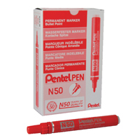 Pentel N50 Bullet Marker Red Box 12