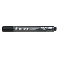 Pilot 100 Bullet Tip Marker Blk Pk20