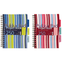 Pukka A5 Stripes WB Project Book Pk3