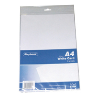 Stephens A4 Card Sheets x10 Whte Pk8