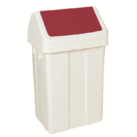 50 Litre Swing Bin White/Red 330352