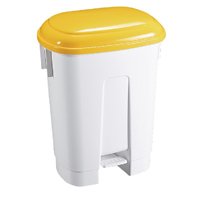 60L Plastic Bin White/Yllw 348014