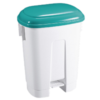 60L Plastic Bin White/Green 348015