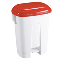 30L Plastic Bin White/Red 348021