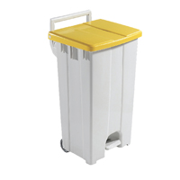 90L Mobile Pedal Bin Lid Ylw 357002