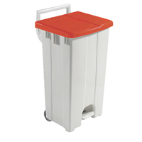 90L Mobile Pedal Bin Lid Red 357004