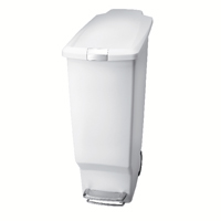 Slim White Pedal Bin 40L 382649