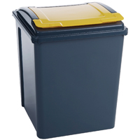 VFM Recycling Bin Gry/Ylw Lid 50L