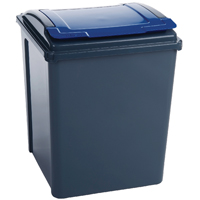 VFM Recycling Bin Gry/Blue Lid 50L