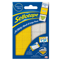 Sellotape Sticky Hook/Loop Pad Pk24